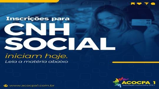 Inscrições para CNH Social iniciam nesta segunda feira (11); confira quem tem direito